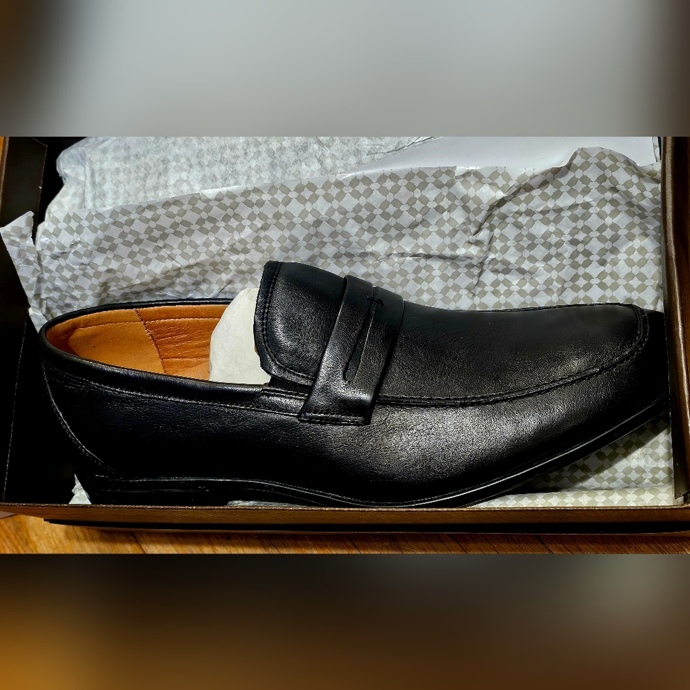 Florsheim Men’s Penny Loafers Black Leather Classic Size 7 D - Picture 2 of 6